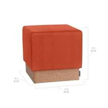 Seville Classics The Vineyard Collection Cork Storage Ottoman Cushioned Fabric Padded Seat for Bedroom Dorm Loft Living Room Entryway Hallway 15" Cube - tostada - Ver 4