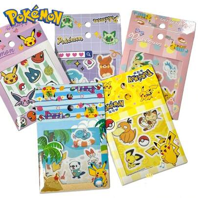 pokemon 官方宝可梦贴纸（10张） - 可爱的卡通装饰，可用于手机、涂鸦、笔记本和DIY贴纸