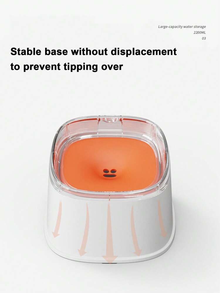 1个悬挂式高架宠物碗，大容量饮水器，防溅水，不弄湿嘴巴，底座稳固，耐用PP材质，简约时尚设计，适用于小型和中型犬猫的日常饮水碗，宠物喂养用品，宠物日用品 - 2000mL - 查看 3