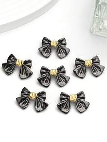 6pcs/Pack Bowknot Classical Elegant Metal Buttons, Decorative Hand-Sewn Buttons For Coats, Sweaters, Suits, Uniforms, School Uniforms, DIY Bags, Gift Boxes, Gift Crafts Accessories - Multicolor - View 11