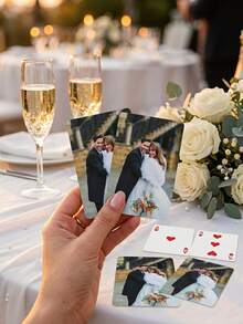 Personalized Wedding Playing Cards, Customized Wedding Photo Playing Cards, Personalized Couple Playing Cards Set, Customized Photo Wedding Favors, Customized Couple Photo Playing Cards, Unique Wedding Guest Favors - Multicolor - View 3