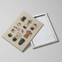 1 Pieza Póster de lienzo con gráfico de café vintage, sin marco/con marco, estilo rústico, adecuado para amantes del café, bar, cocina, arte de pared de bebidas, decoración para dormitorio, apartamento, sala de estar, dormitorio, hogar moderno - Multicolor - Ver 6