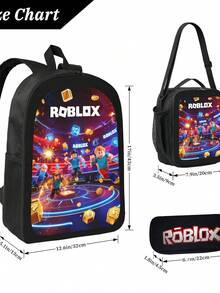 3-Piece Set - Large Capacity Backpack + Portable Lunch Bag + Pencil Case. This Backpack Is Suitable For Teenagers And Young Adults. It Is Ideal For Daily Use And Exploration, Making It An Excellent Gift For The Start Of The School Year. - màu đen - Xem 4