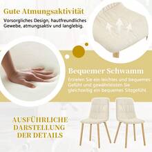 Sillas de comedor - Blanco + Madera + Tela + Madera maciza + Juego de 21 - Ver 6