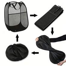1 pièce Panier à linge pliable et grande capacité, design de stockage sans doublure, poignée ergonomique, tissu en maille respirant. Convient pour la buanderie, la salle de bain, la chambre et le salon, une solution de rangement idéale pour la maison, peut également être offert comme cadeau de pendaison de crémaillère. - Multicolore - Voir 7