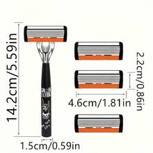 2026 Maquinilla de afeitar para hombres con cuchillas de precisión de 6 capas - Afeitadora facial que se ajusta al contorno para barbas, bigotes y vello facial - Para un afeitado suave y cómodo - Ideal para vello claro y para la rutina de arreglo personal - Multicolor - Ver 9