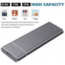1TB 2TB Ultra-High-Speed Portable External Hard Drive, 1000GB 2000GB Large Capacity High-Speed External Portable Hard Drive, Portable 2TB 1TB External Hard Drive - View 2