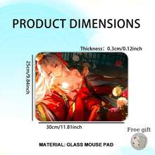 Tempered Glass Gaming Mouse Pad, Ultra-Smooth Nano-Textured Surface, Precise Speed Control, Suitable For Gaming And Office Use - Thickness: 0.3cm/0.12inch - View 12