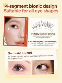 48pcs Glue-Free False Eyelashes - Peach Delight Series, Asian Kitten Lashes, Sweet & Charming Makeup, MR.WISH False Eyelashes - LB - View 4