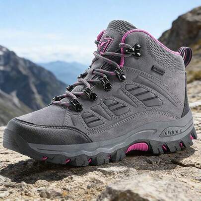 Giày leo núi nữ thời trang 2026, giày thể thao du lịch đế dày nhẹ mới, giày leo núi ngoài trời bền chắc chống trượt đa năng dành cho nữ, giày leo núi màu be chống mài mòn dành cho nữ.