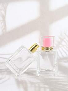 50ml Square Thick Glass Refillable Perfume Spray Bottle, With 4 Color Gold Rim Metal Cap (Red/Black/Pink/Gold), Leak-Proof Fine Mist Travel Size Cosmetic Container, Portable Luxury Perfume Atomizer For Fragrance, Essential Oils, Skincare, Ideal For Travel, Holidays, Birthdays, Gifts For Her/Him - Multicolor - View 9