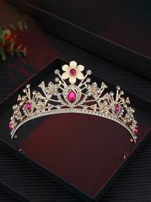 1pc Crystal Wedding Large Tiara Baroque Vintage Bridal Headpiece Wedding Dress Accessory Bridal Crown - Multicolor - View 17