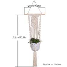 Vaso de Flor Estilo Boêmio Montado na Parede, Vaso Suspenso de Corda, Adequado para Decoração Interna de Jardim, Varanda e Casa - Bege - Visão 6