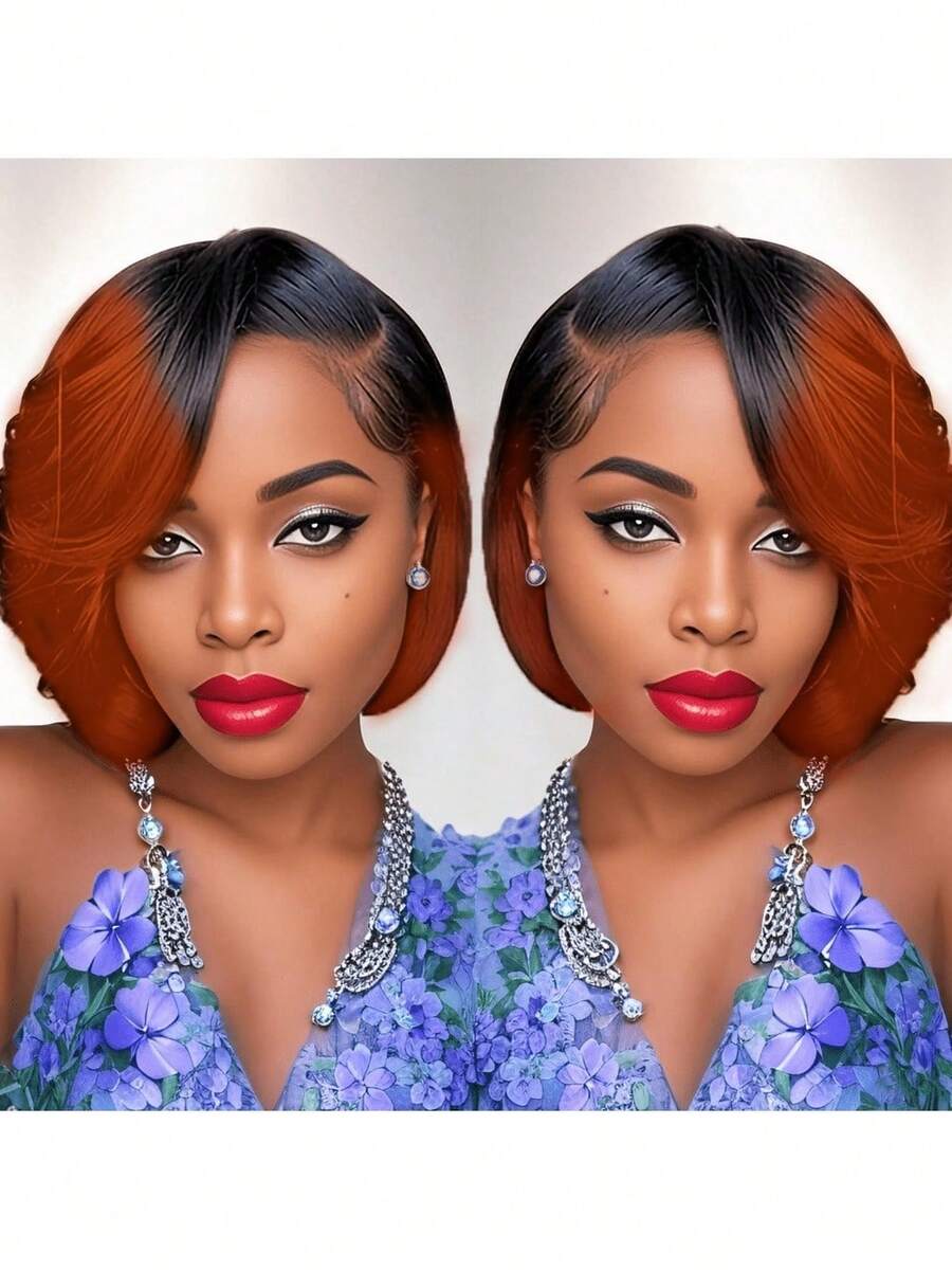 13x4 Lace Frontal Short Bob Straight Human Hair Wig Multiple Colors Brazilian Straight Short Pixie Cut Bob Wigs - S1/350 - View 1
