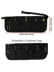 1pc Waist Tool Apron, Practical Waist Apron, Woodworking Waist Apron, 12 Pockets, Adjustable, Suitable For Construction, Woodworking, Electrician, Great Christmas Gift - Multicolor - View 7