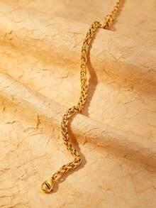 MONALLY Charmantes 18K Gold Weizenkette Armband für Herren, Edelstahl verstellbare Armkette, wasserdichter modischer Schmuck für Party und Alltag, perfektes Geschenk für Vater, Ehemann, Freund, Geburtstag, Jahrestag, Weihnachten - Kettenarmband - Übersicht 4