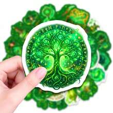 50 PCS Green Magic Witchery Stickers, Natu Re Witch Cauldron Leaf Vinyl Decals For Wat Er Bottles, Laptops, Journals, Scrapbooks, Ph One Cases, Witchcraft Aesthetic Decor, Perfe Ct For Pagans, Witches, Mystic Lovers, Boho Style Enthusiasts, Waterproof Stickers For DIY Crafts & Personalized Accessories - Multicolor - View 4
