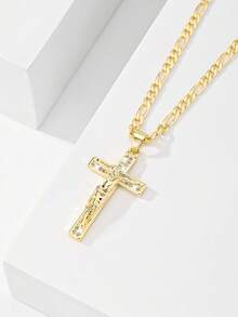 1 pieza de collar con detalle de letra en turquesa de estilo occidental neutro, disponible como joyería para parejas. - Oro amarillo - Ver 2