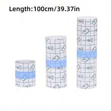 1 Roll/3 Rolls Transparent Elastic Waterproof Bandage, Tattoo Dressing, Round Transparent Thin Film Dressing, Transparent Tape, Shower Tattoo Dressing (Length: 1 Meter) - White - View 9
