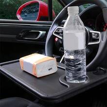 1pc Car Steering Wheel Desk, Featuring Double-Sided Usage. A Multi-Functional In-Car Storage Rack That Can Transform Into A Laptop Desk To Facilitate In-Car Office Work; Can Also Be Used As A Car Dining Tray To Make Meals More Comfortable On The Road; And Serves As A Stable Laptop Stand, Practical And Convenient. - 1pc Car Steering Wheel Table - View 3