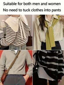 Ceinture de taille réglable - Fermeture à clip/boucle unique, ajusteur de taille élastique pour chemises et pantalons - Longueur personnalisable pour un ajustement parfait - Convient aux chemises, t-shirts, robes - (Noir) - Transformation rapide de la garde-robe - Convient aux occasions décontractées et habillées, rehausse le style, conception sans couture, fermeture sécurisée, accessoire de mode, élément essentiel de la garde-robe - Multicolore - Voir 5