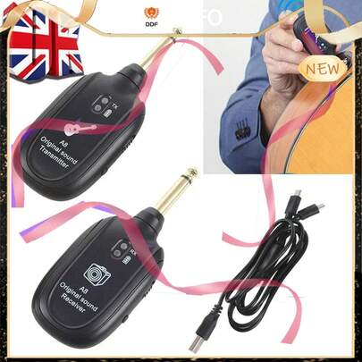Rechargeable Wireless System For Guitar Bass Transmitter Receiver Set 50M Range From Ddfo