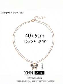 4款时尚滴油合金吊坠个性化滴油蝴蝶项链新款项链 - 彩色 - 查看 7