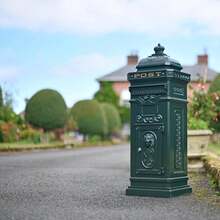 Deluxe Green Camden Free Standing Post Box With  Lettering - C - View 2