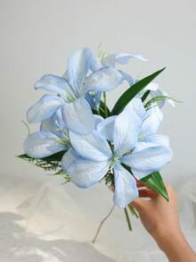 Bó hoa cưới hoa ly xanh nhạt sang trọng, bó hoa cầm tay màu xanh lá cây thanh thoát dành cho cô dâu. - Màu xanh nhạt - Xem 4
