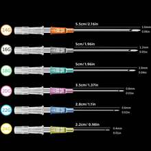 导管穿刺 - 不锈钢导管穿刺针 IV 导管耳鼻穿刺空心导管唇舌肚脐乳头软骨穿刺套装 - 銀色 - 查看 7