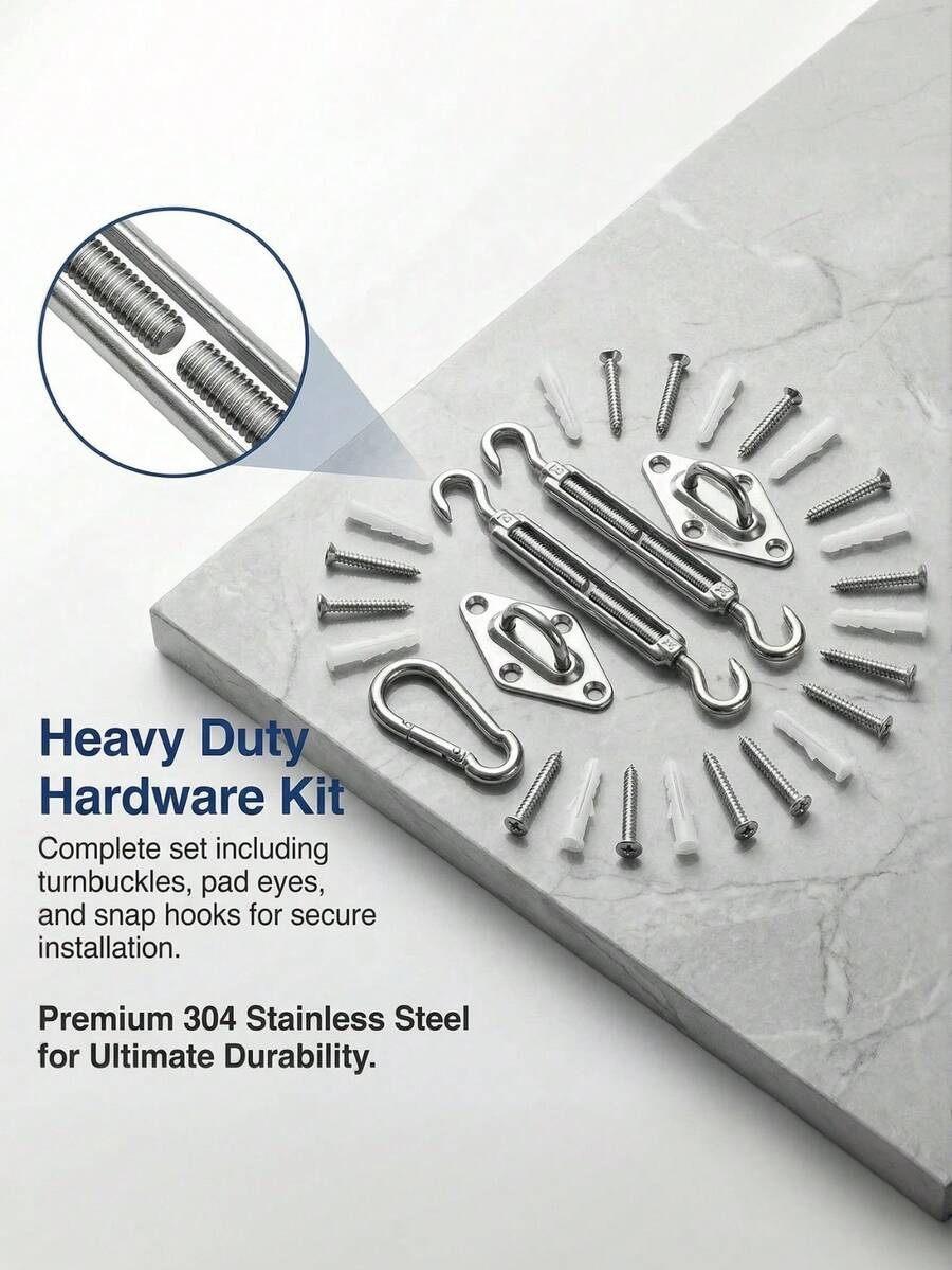 1 Set 6-Inch Outdoor Canopy Hardware Kit, Includes Swivel Hooks And Brackets, Suitable For Triangle/Rectangle Canopy, Patio Shade Installation Hardware - A - View 1
