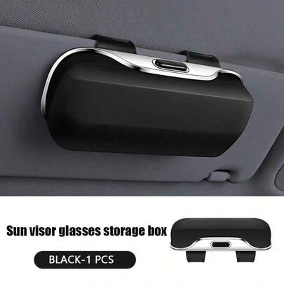 1pc Car Glasses Box Multi Functional Storage Fashion Glasses Box Car Sunshade Car Glasses Clip Ticket Box