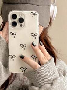 可爱3D渐变闪粉手机壳，兼容 17 Pro Max、17 Pro、17 Air、16、15、14 Plus、13、12 Pro Max、11，奢华闪亮保护软壳 - 蝴蝶結 - 查看 3