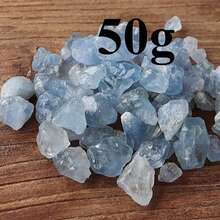 Piedra natural de cristal de celestita, material mineral suelto para diseño de joyería hecha a mano - Azul celeste - Ver 10