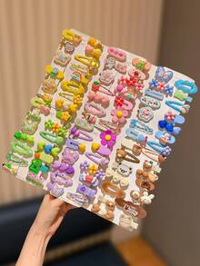 70/56/42/28/14pcs Multi-Color Cute Y2K Style Hair Clips, High-Capacity Animal & Fruit Shaped Fashion Hair Accessories, Perfect Gift For Lovely Girls, Suitable For Daily, Back To School, Outing, Birthday Party, Graduation, Vacation And Other Occasions - Multicolor - View 5