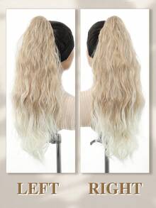 24 Inch Curly Wavy Ponytail - Blonde Synthetic Clip-In Ponytail Hair Extension Heat Resistant And Styleable; Suitable For After-Work Parties, Cosplay, Beach Trips, Coffee Dates, Photography And Other Occasions - Multicolor - View 8