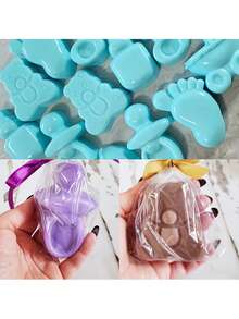 1/3 khuôn bánh silicon hình chai hoạt hình 6 ngăn, chịu nhiệt, dễ vệ sinh, có thể tái sử dụng, thích hợp để làm sô cô la, xà phòng thủ công, đá viên. - Hồng - Xem 4
