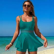 New 2026 Two-Piece Bikini, Women's Swimsuit, Hot Spring Bikini. - 孔雀藍 - 查看 9