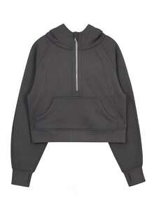 Lululemon Scuba Oversized Half-Zip Hoodie | Cotton-Blend Fleece Pullover, Boxy Short Fit With Kangaroo Pocket - 深灰色 - 查看 1