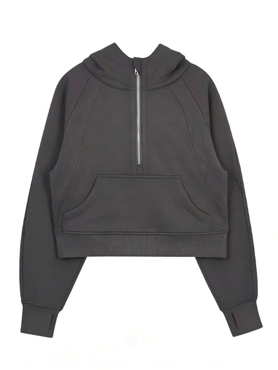 Lululemon Scuba Oversized Half-Zip Hoodie | Cotton-Blend Fleece Pullover, Boxy Short Fit With Kangaroo Pocket - 深灰色 - 查看 1