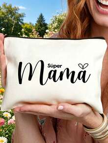 Bolsa de maquillaje con diseño de letras artísticas "Mamá" con tema del Día de la Madre - Regalo perfecto para mamá. Bolsa de aseo de viaje, bolsa de cosméticos, organizador de artículos esenciales diarios. Bolsa de compras de alta calidad y multifuncional, adecuada para la oficina, las vacaciones, las compras y las actividades al aire libre. Un recuerdo perfecto de vacaciones, un regalo del Día de la Madre, un regalo de cumpleaños, un accesorio de viaje - Multicolor - Ver 18