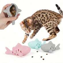 Silicone Fish Shaped Slow Feeder Puzzle Toy, Trains Pet Biting Strength, Funny Cat/Dog Toy IUCH - Grey - View 2