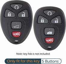 2Pcs Silicone 5Buttons Key Fob Cover Remote Case Protector Skin Compatible With Chevrolet Malibu Suburban Tahoe Traverse GMC Acadia Yukon Buick Enclave LaCrosse Cadillac Escalade SRX (Black &Amp; HotPink) - ColorA - View 2