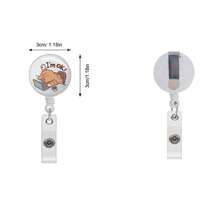 Creative Cartoon Retractable ID Badge Reel, Glitter Personalized Lanyard Clip, Nurse Badge Holder Anti-Lost Hook - A - View 5