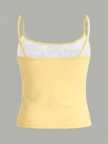 Áo tank top hai dây in hình vương miện gradient Y2K, áo crop top ôm sát gợi cảm cho mùa hè. - Màu vàng - Xem 5