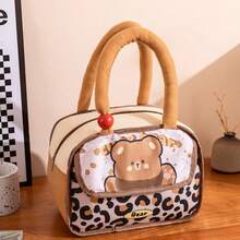 Hasbro Bolsa de almuerzo aislada linda, bolsa de bento con forro de aluminio reforzado, bolsa de comida portátil, bolsa de almuerzo para estudiantes y trabajadores de oficina, recipiente de almuerzo térmico e impermeable, bolsa de bento reutilizable con retención de calor, bolsa de picnic de gran capacidad y resistente al desgaste, perfecta para la escuela, la oficina, picnics al aire libre, viajes y transporte de alimentos diarios - pieza única - Ver 4