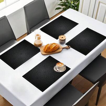 Bộ 1/4/6/8 tấm lót bàn ăn bằng vải lanh họa tiết cổ điển, phù hợp cho bàn ăn, trang trí mọi mùa, thảm trải bàn hiện đại có thể giặt được, trang trí phòng, đế lót ly, thảm ăn nhà bếp, trang trí tiệc trong nhà và ngoài trời, trang trí nhà cửa, quà tặng lý tưởng.