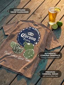 The New American-Style 100% Pure Cotton T-Shirt Suitable For Both Men And Women. Fun And Retro Premium Beer, Fresh Lime, A Perfect Moment! Cartoon Letter Pattern Printing. Street Korean-Style Loose And Versatile Y2k Clothing, Abstract Art Style, Retro Washed Pure Cotton Round-Neck T-Shirt, Double-Sided Retro Distressed Patterns. 90s Nostalgic American Street Style. Easily Create Retro Casual Clothing. Suitable For Daily Commuting, Casual Outings, Beach Vacations, Music Festivals, Holiday Gifts. Classic Retro-Style Women's Clothing. Four-Season Universal Comfortable T-Shirts For Both Men And Women. Printed T-Shirts For Men And Women. - 摩卡棕 - 查看 2
