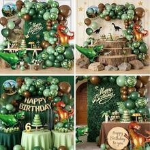 136 PCS Globos Temáticos de Sirena, Años Sirena Decoración Cumpleaños Niña, Adecuado para bodas, fiestas de cumpleaños o como regalo para niñas Reutilizable - Dinosaurio2 - Ver 8