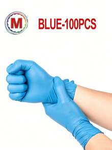 Eldobható nitril kesztyűk, kék, háztartási tisztítókesztyűk konyhába, fürdőszobába, tisztításhoz, kezeléshez, tetováláshoz, szépségápoláshoz, hajfestéshez, háziállatokhoz, szalonokhoz, tisztítószerekhez, háztartási eszközökhöz - Kék - Megtekintés 15